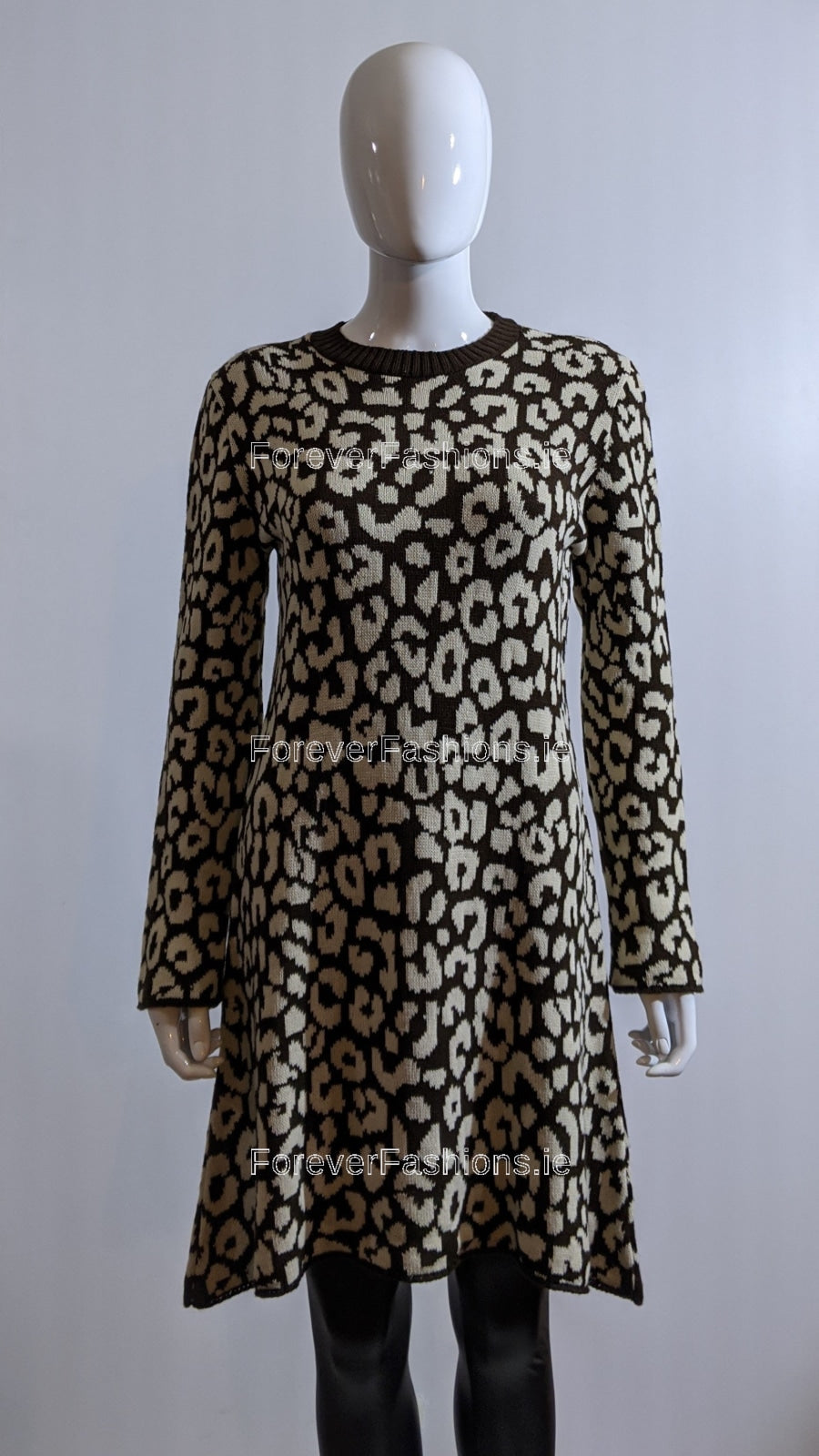 Red Leopard Pattern Swing Jumper Dress