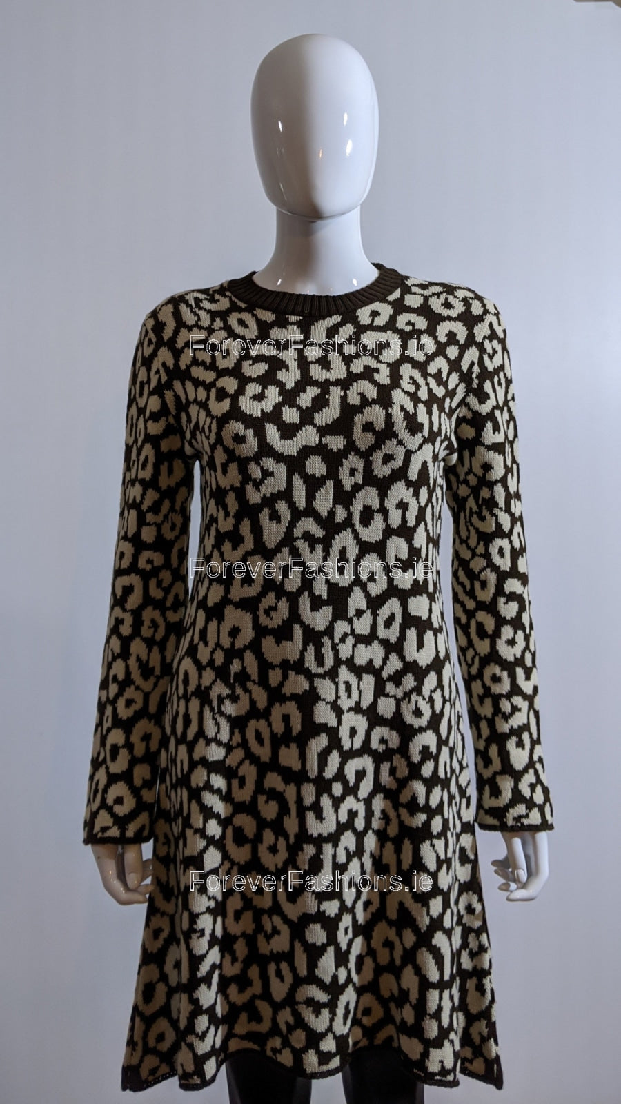 Red Leopard Pattern Swing Jumper Dress