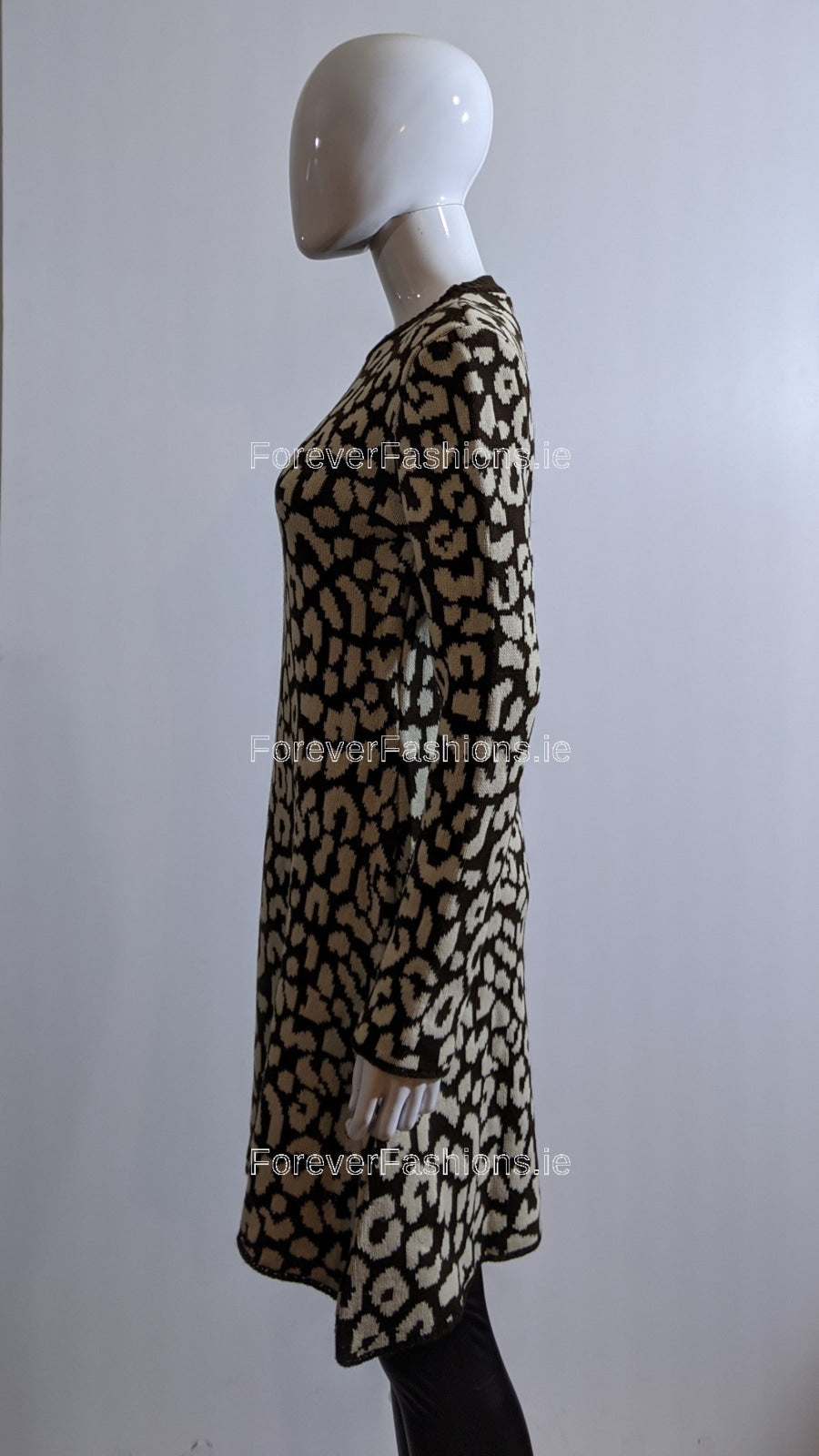 Red Leopard Pattern Swing Jumper Dress