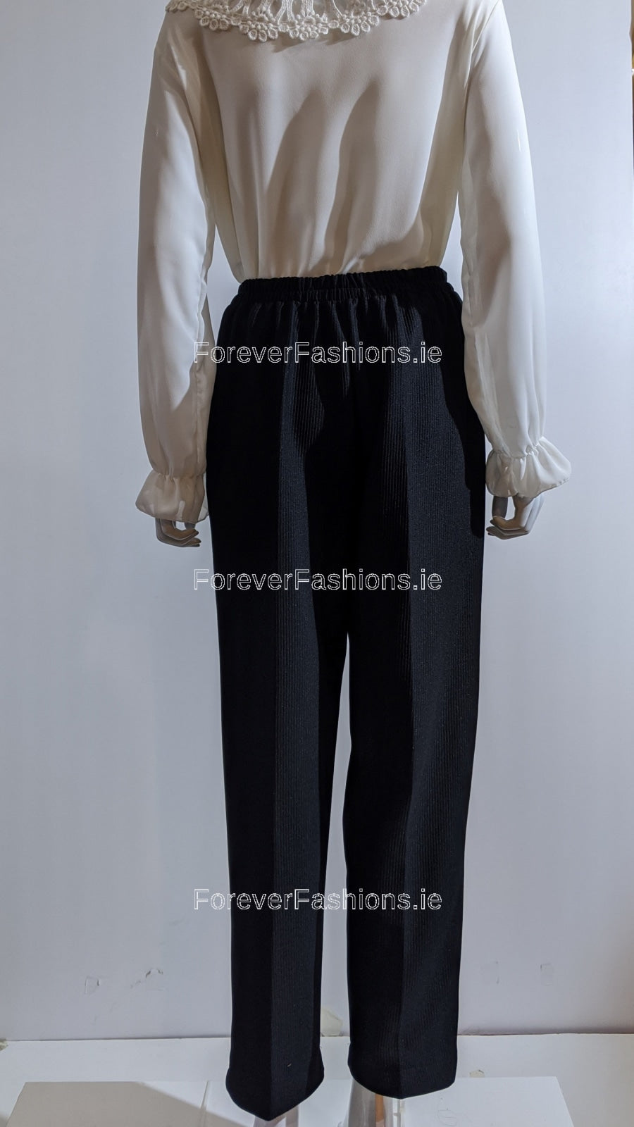 Black Elasticated Waist Soft Touch Trouser