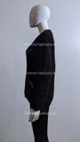 Black Feather Design Fluffy Jumper