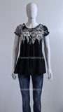 Black Floral Pattern Top