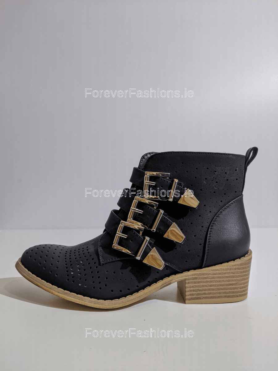 Three buckle ankle deals boots