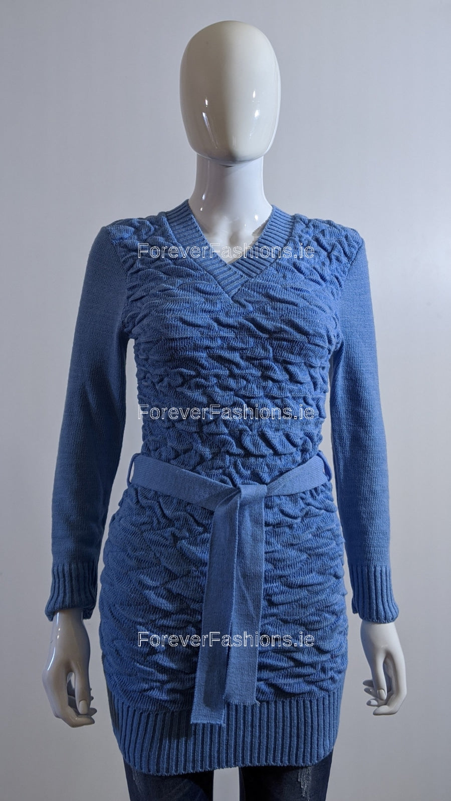 Blue Texture Detail Long Jumper 