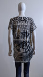 Grey Tiger Printed Glitter Top