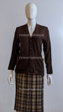 Brown V-Neck Two Pocket Cardigan