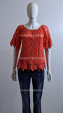 Coral Lace Detail Top