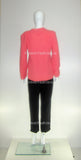 Coral Round Neck Cable Knit Jumper