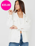 Cream Button Shirt Jacket