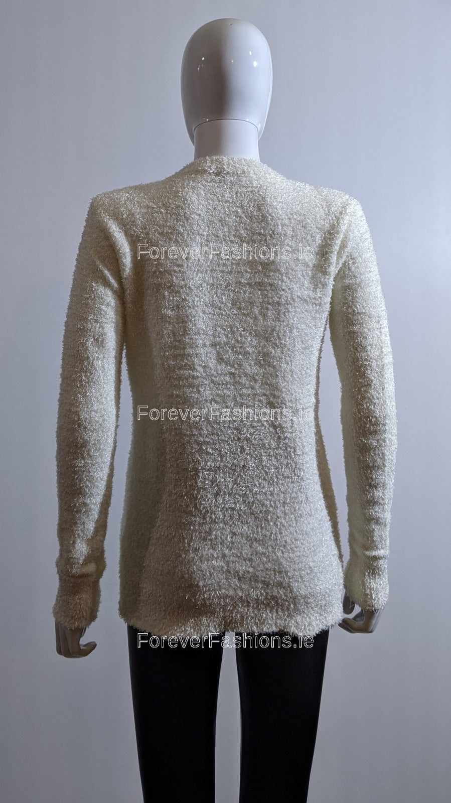 Cream Glitter Fluffy Jumper
