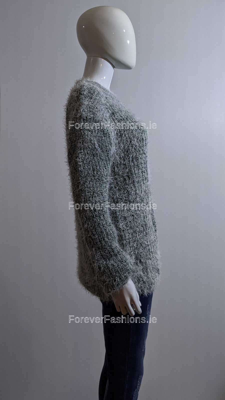 Green Fluffy Warm Jumper