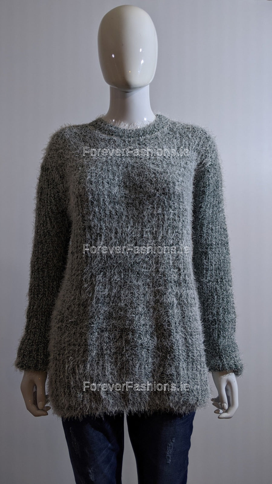 Green Fluffy Warm Jumper