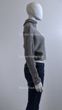 Grey Ribbed Polo Neck Knit Jumper
