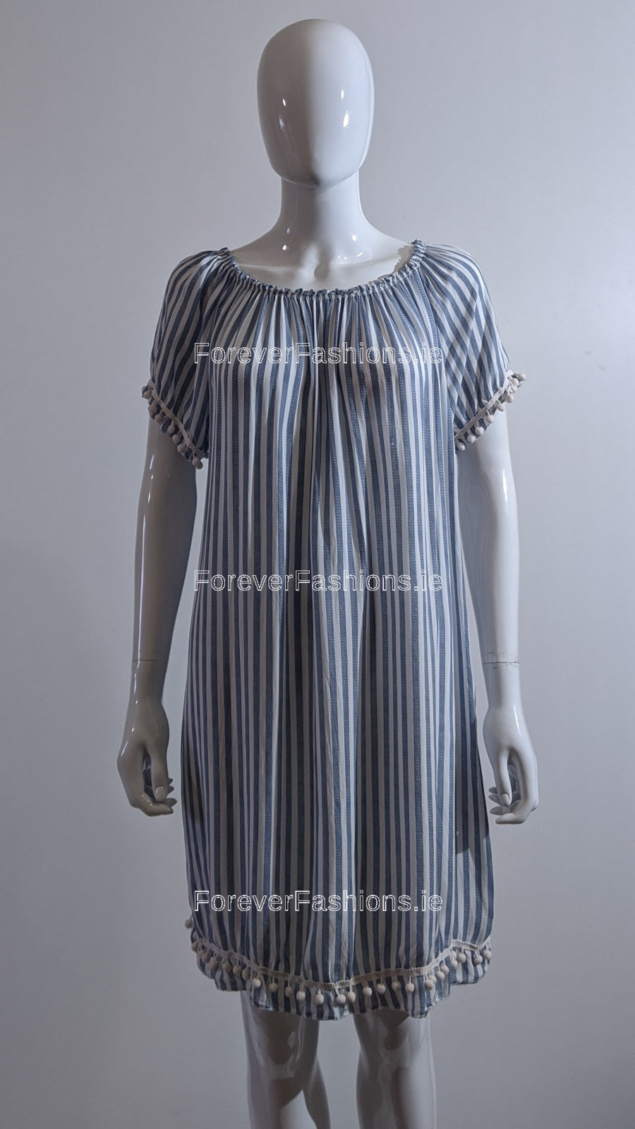 Light Blue Striped Dress