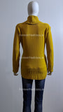 Mustard Cable Knit Design Polo Neck Jumper
