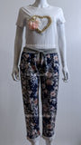 Navy Floral Print Trouser