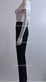 Navy Ribbed Elasticated Trouser