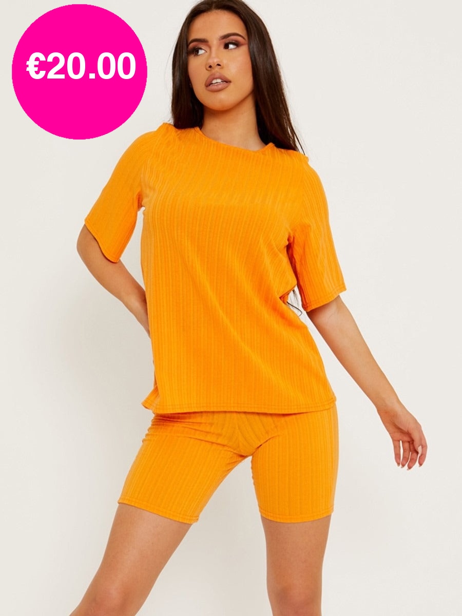 Orange cycling shorts women's clearance