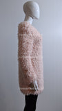 Pink Fluffy Zip Up Faux Fur Coat