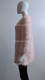 Pink Fluffy Zip Up Faux Fur Coat