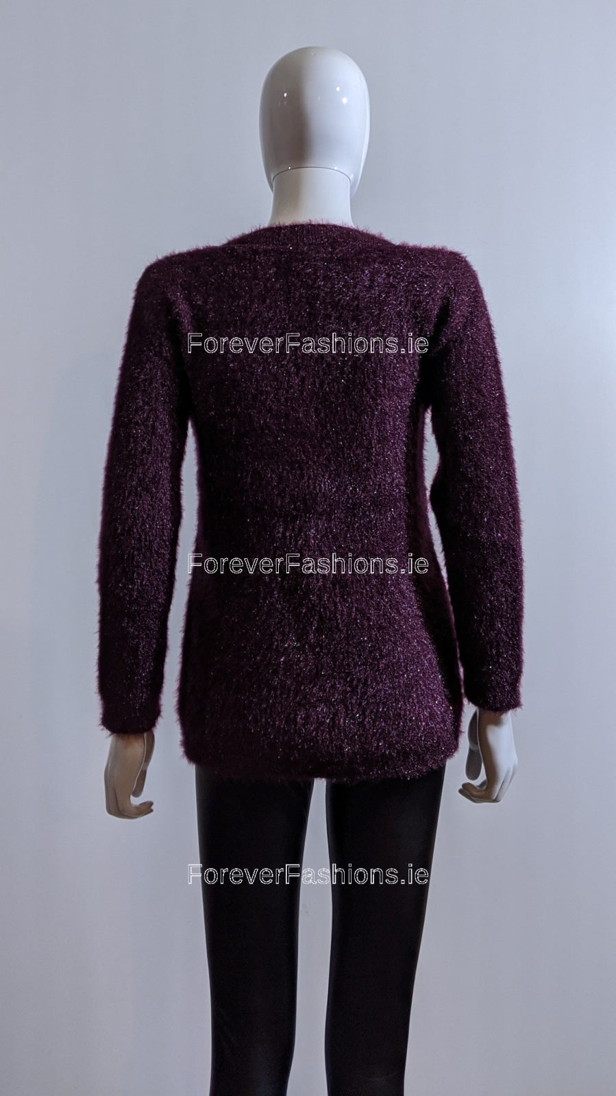 Plum Feather Design Fluffy Jumper