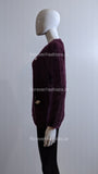 Plum Feather Design Fluffy Jumper