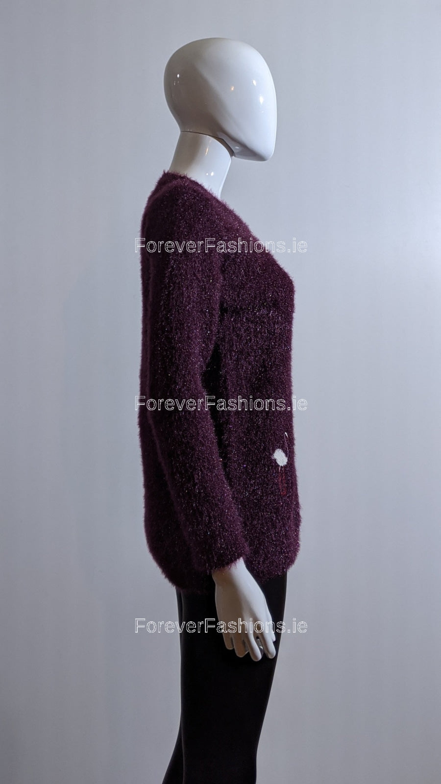 Plum Feather Design Fluffy Jumper