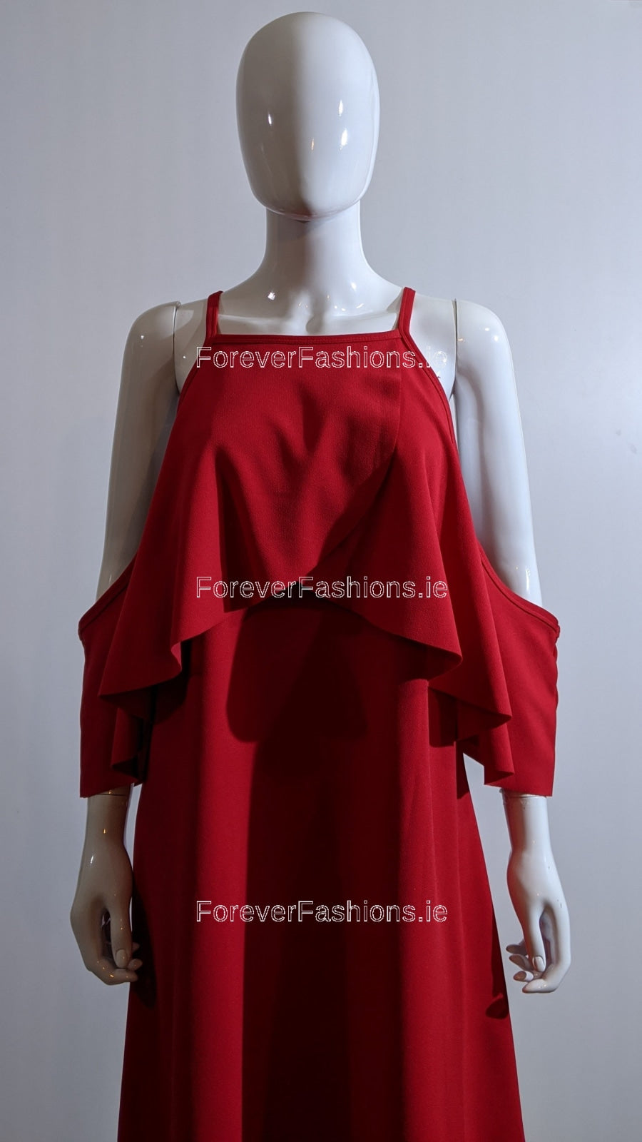 Red Shoulder Cut Layered Sleeve