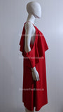 Red Shoulder Cut Layered Sleeve