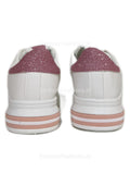 Rose Gold Glitter Stripe Detail Lace Up Trainers