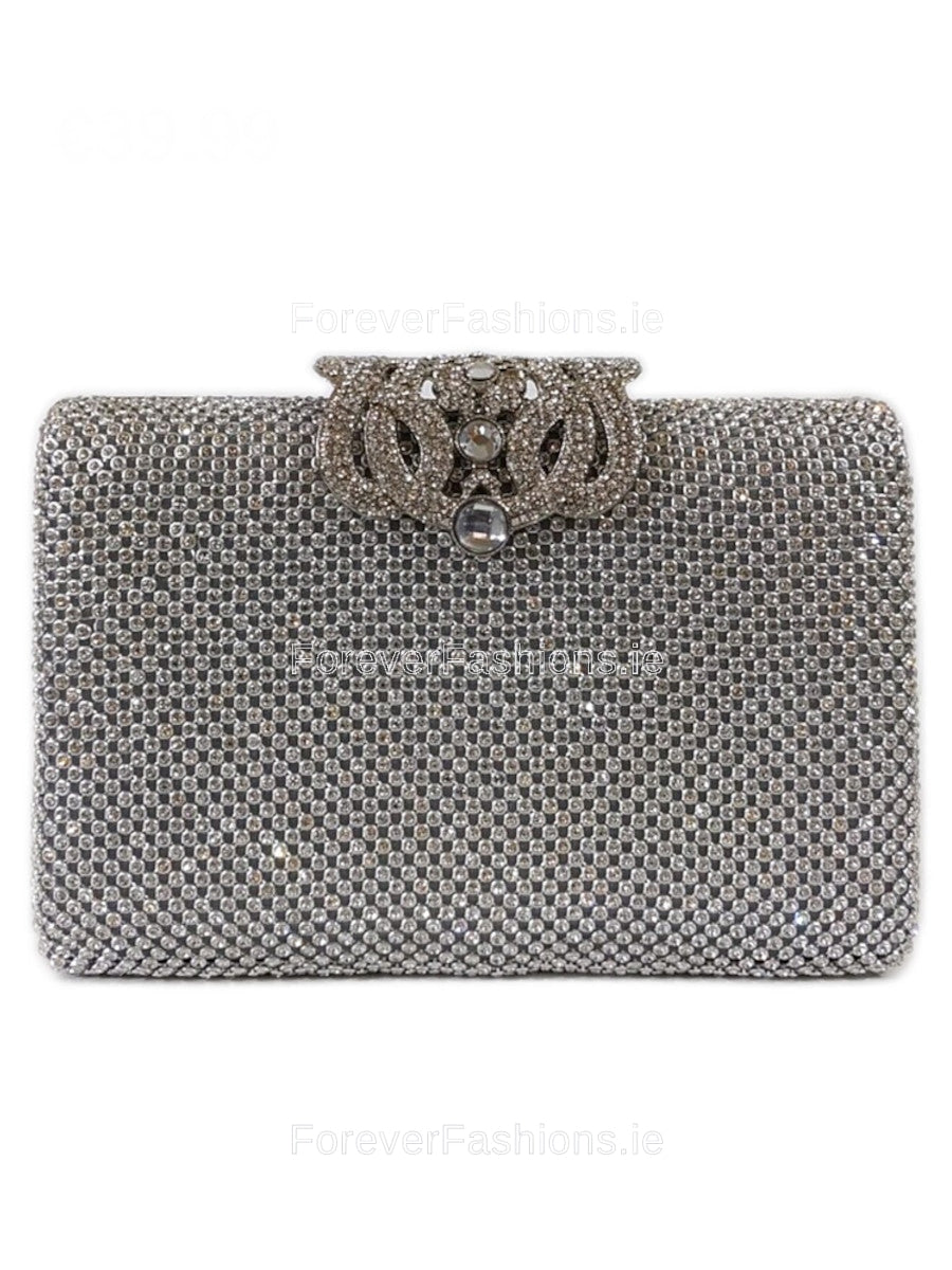 Diamante embellished clutch best sale bag
