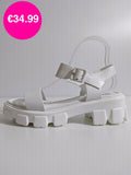 White Chunky Platform Track Sole Sandals