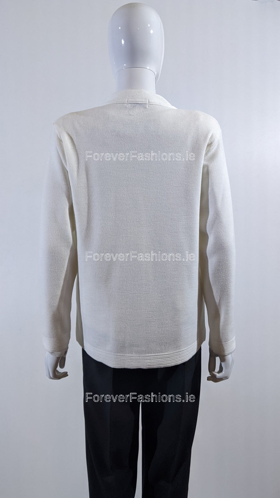 White V-Neck Button Pocket Cardigan