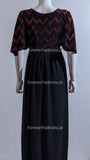 Wine Sparkle Glitter Design V-Neck Long Dress