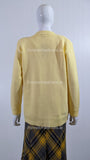 Yellow Diamond Design V-Neck Button Cardigan with Pockets